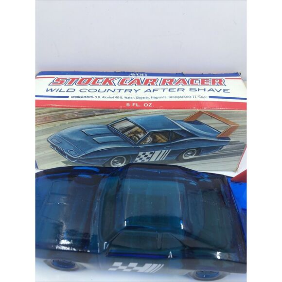 Vintage Avon Men’s Blue Stock Car Racer Decanter Aftershave 5 fl oz. 95% Full - Picture 4 of 14